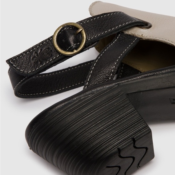 Fly London Wena Silver and Black Slingback Mules Size 41 - Picture 5 of 13